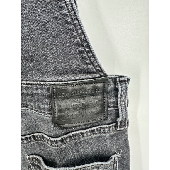 Levi's Premium Black Denim Overalls Jumpsuit Women's Size 28 Skinny Leg - Picture 5 of 7